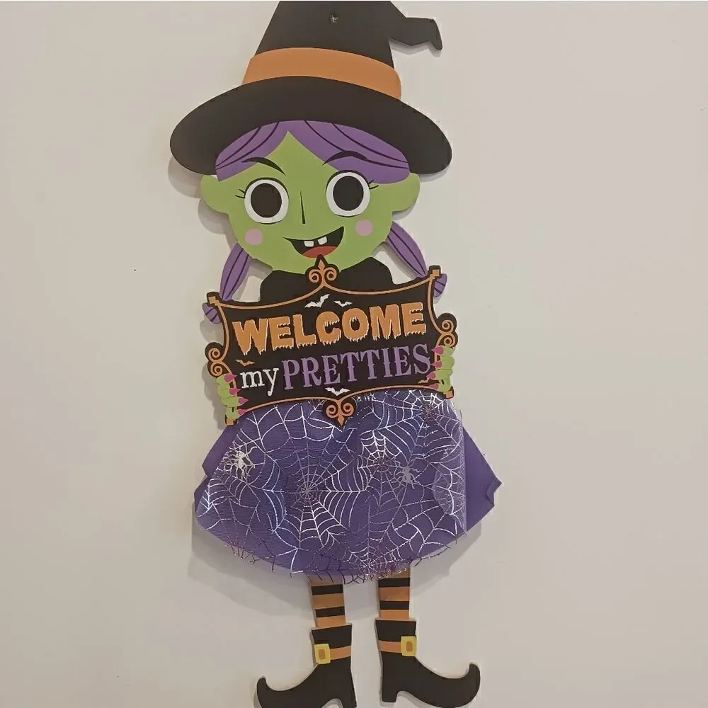 3 for 26 - Witch Themed Halloween Wall Hanging Sign Welcome My Pretties Decoe